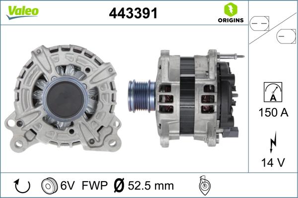 Valeo 443391 - Ģenerators autospares.lv