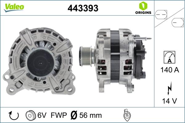 Valeo 443393 - Ģenerators autospares.lv