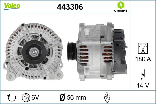 Valeo 443306 - Генератор www.autospares.lv