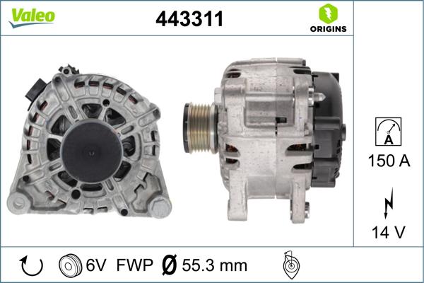 Valeo 443311 - Генератор www.autospares.lv