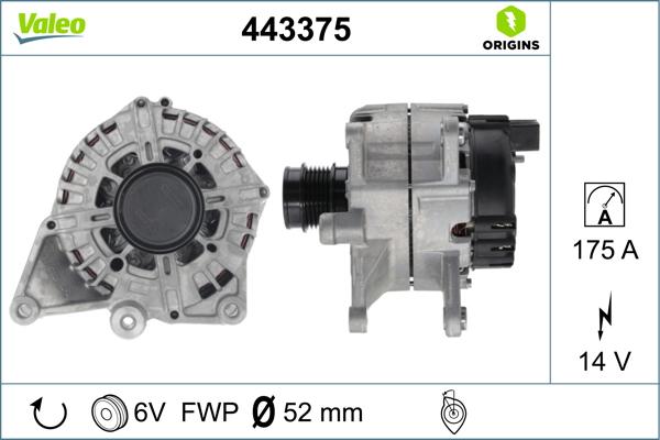 Valeo 443375 - Ģenerators autospares.lv