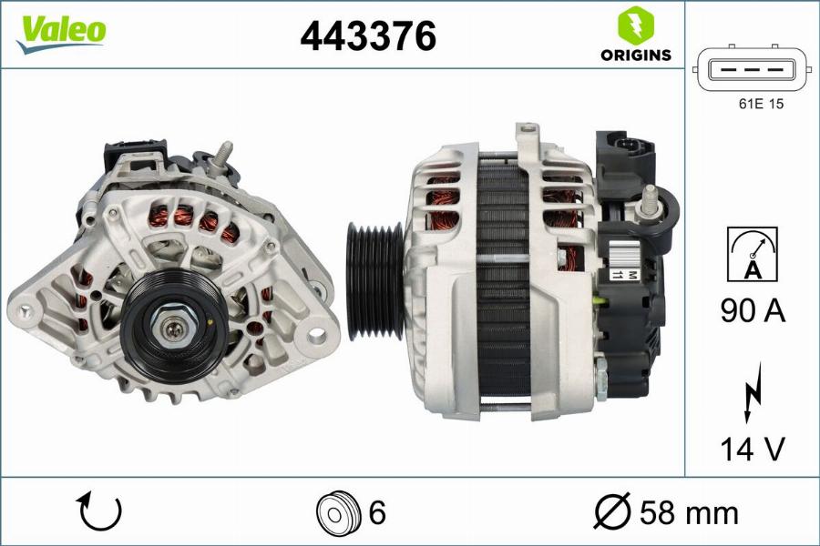 Valeo 443376 - Ģenerators www.autospares.lv