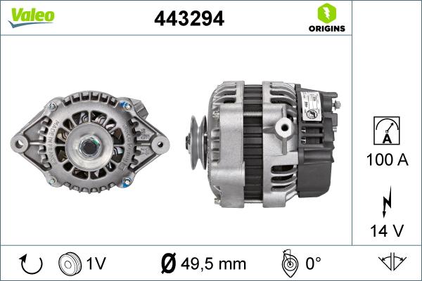 Valeo 443294 - Ģenerators autospares.lv