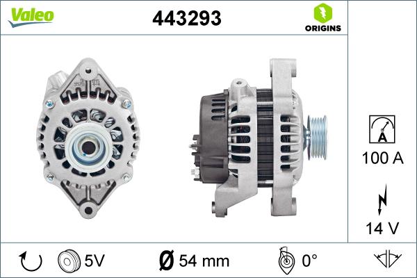 Valeo 443293 - Генератор www.autospares.lv