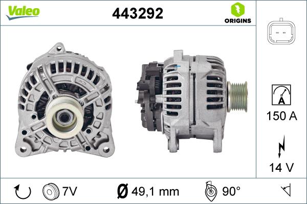 Valeo 443292 - Ģenerators autospares.lv