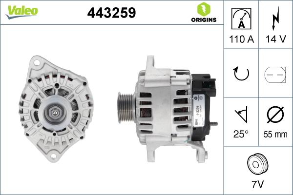 Valeo 443259 - Ģenerators autospares.lv