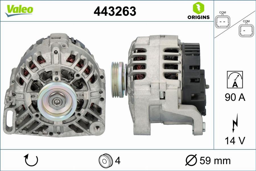 Valeo 443263 - Ģenerators www.autospares.lv