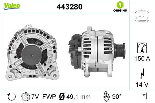 Valeo 443280 - Ģenerators autospares.lv