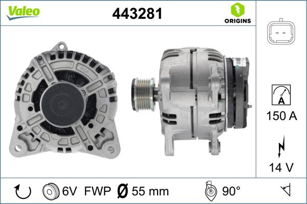 Valeo 443281 - Ģenerators autospares.lv