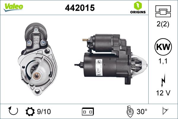 Valeo 442015 - Стартер www.autospares.lv