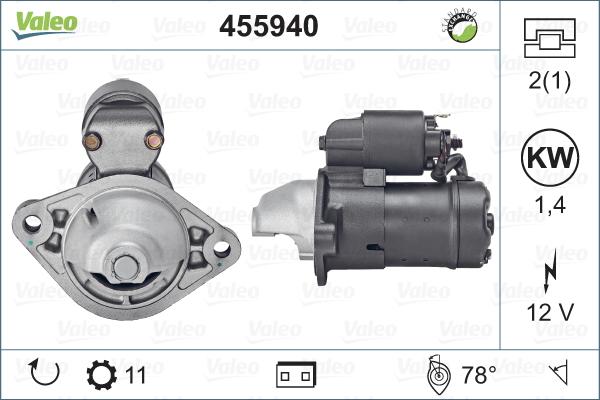 Valeo 455940 - Starteris autospares.lv