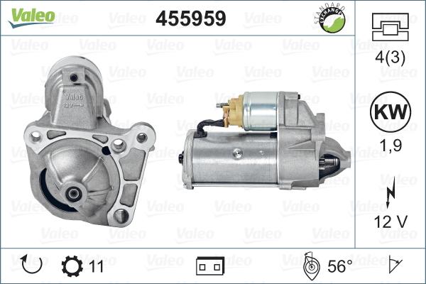 Valeo 455959 - Стартер www.autospares.lv