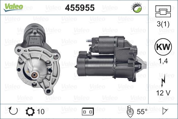 Valeo 455955 - Стартер www.autospares.lv