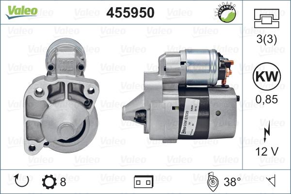 Valeo 455950 - Стартер www.autospares.lv