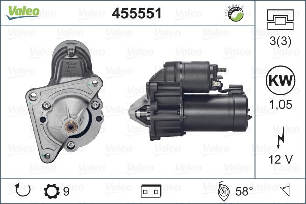 Valeo 455551 - Стартер www.autospares.lv