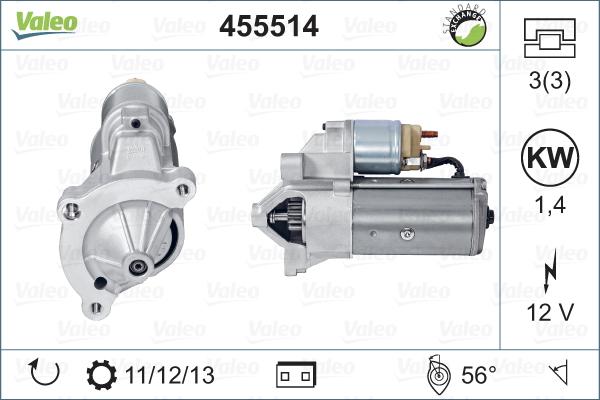 Valeo 455514 - Стартер www.autospares.lv