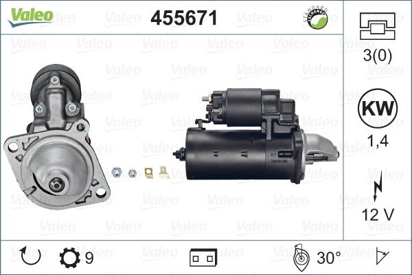 Valeo 455671 - Starteris autospares.lv