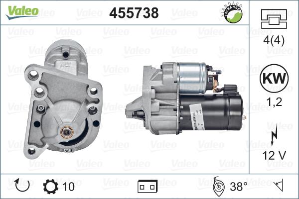 Valeo 455738 - Стартер www.autospares.lv