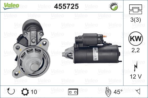 Valeo 455725 - Starteris www.autospares.lv