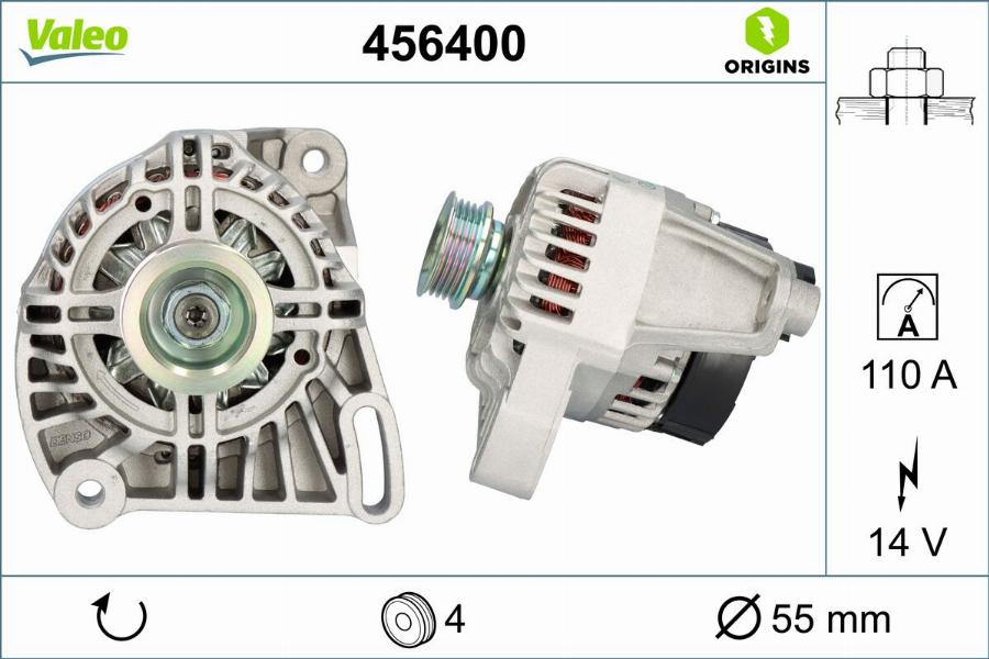 Valeo 456400 - Ģenerators www.autospares.lv