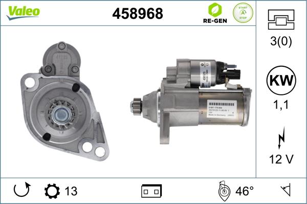 Valeo 458968 - Starteris autospares.lv