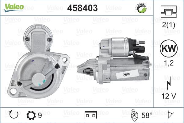 Valeo 458 403 - Starteris autospares.lv