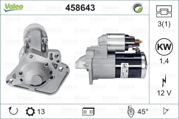 Valeo 458643 - Starteris www.autospares.lv