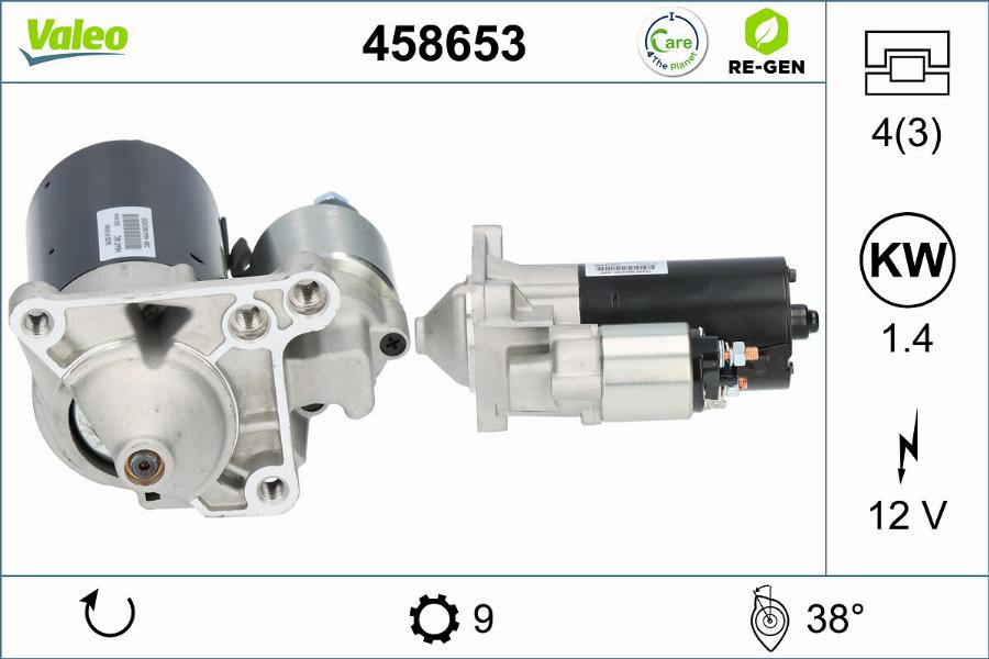 Valeo 458653 - Стартер www.autospares.lv