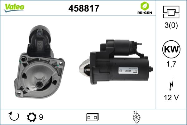 Valeo 458817 - Стартер www.autospares.lv