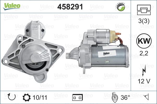 Valeo 458291 - Starteris autospares.lv