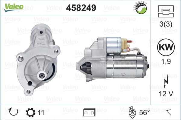 Valeo 458249 - Starteris www.autospares.lv