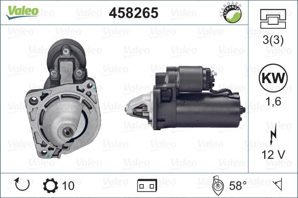 Valeo 458265 - Starteris www.autospares.lv