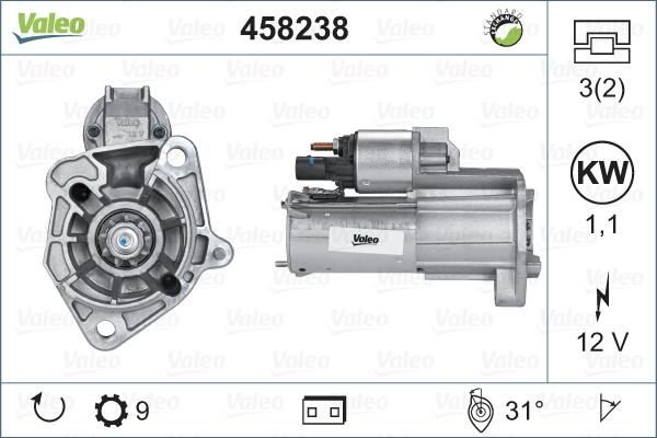 Valeo 458238 - Стартер www.autospares.lv