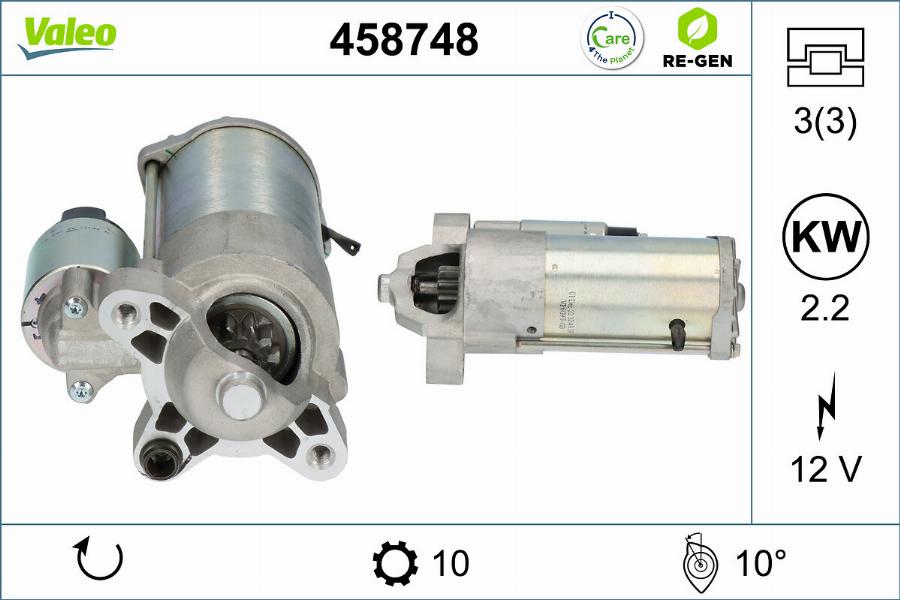 Valeo 458748 - Starteris www.autospares.lv