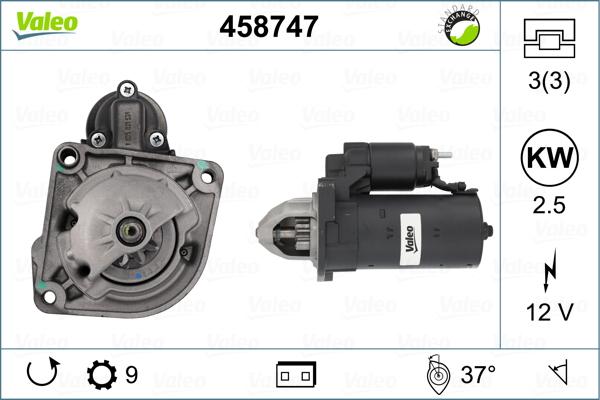 Valeo 458747 - Стартер www.autospares.lv