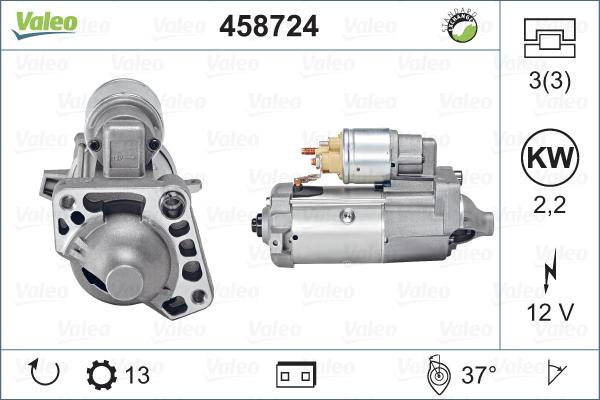 Valeo 458724 - Starteris www.autospares.lv