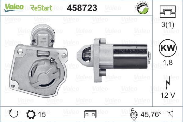 Valeo 458723 - Starteris www.autospares.lv