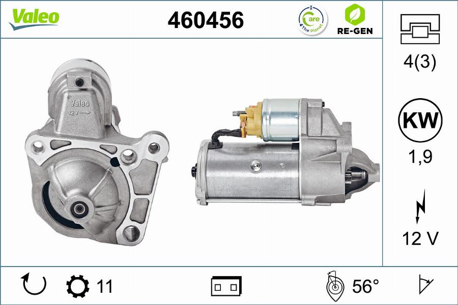 Valeo 460456 - Стартер www.autospares.lv