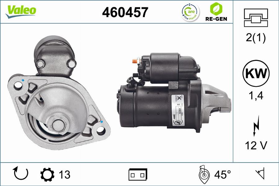 Valeo 460457 - Стартер www.autospares.lv