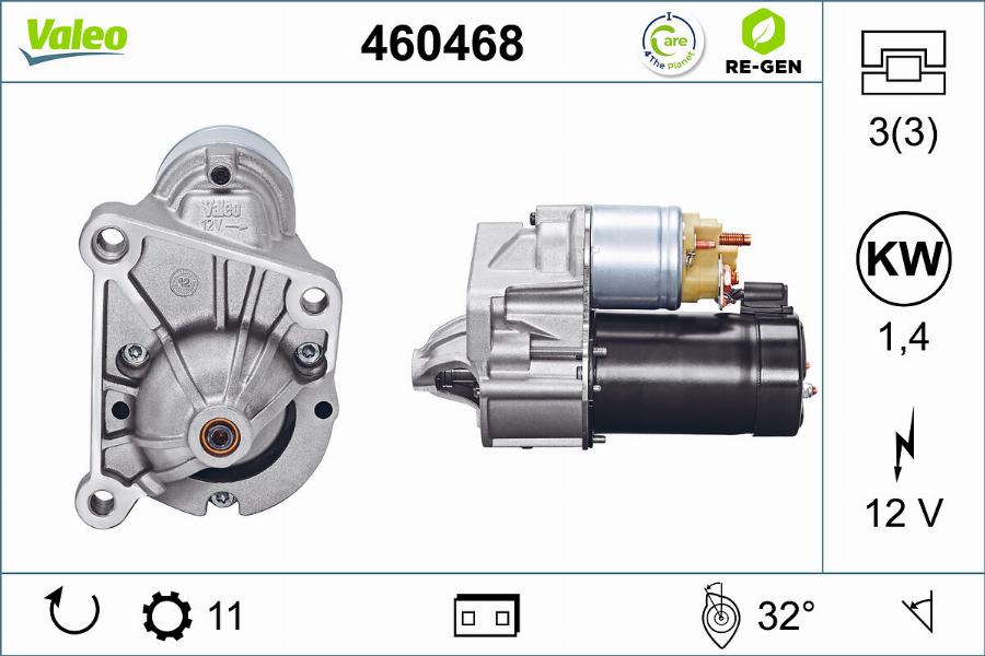 Valeo 460468 - Стартер www.autospares.lv