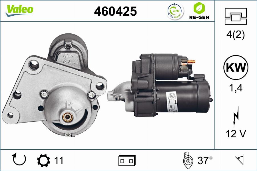 Valeo 460425 - Стартер www.autospares.lv