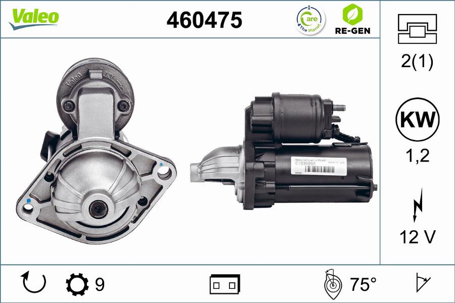 Valeo 460475 - Starteris autospares.lv