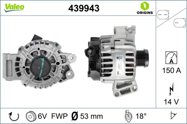 Valeo 439943 - Ģenerators www.autospares.lv