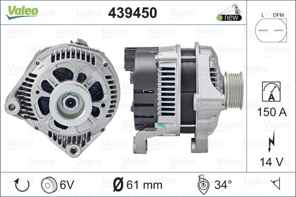 Valeo 439450 - Ģenerators www.autospares.lv