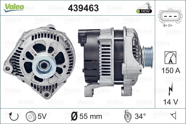 Valeo 439463 - Генератор www.autospares.lv