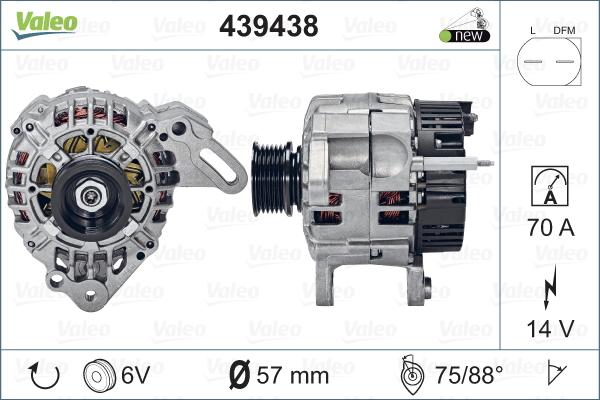 Valeo 439438 - Ģenerators autospares.lv