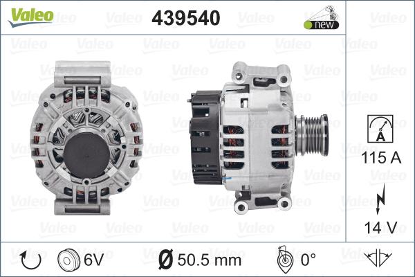 Valeo 439540 - Генератор www.autospares.lv