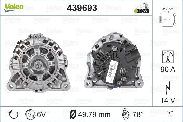 Valeo 439693 - Ģenerators autospares.lv