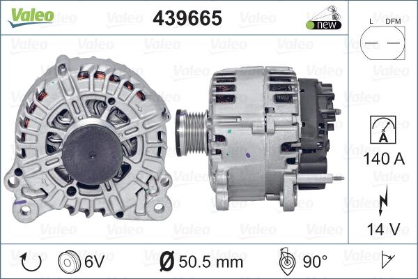 Valeo 439665 - Генератор www.autospares.lv