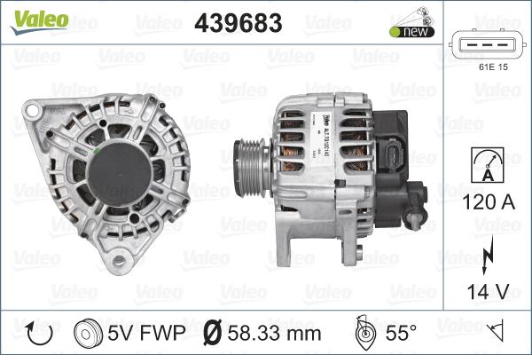 Valeo 439683 - Генератор www.autospares.lv